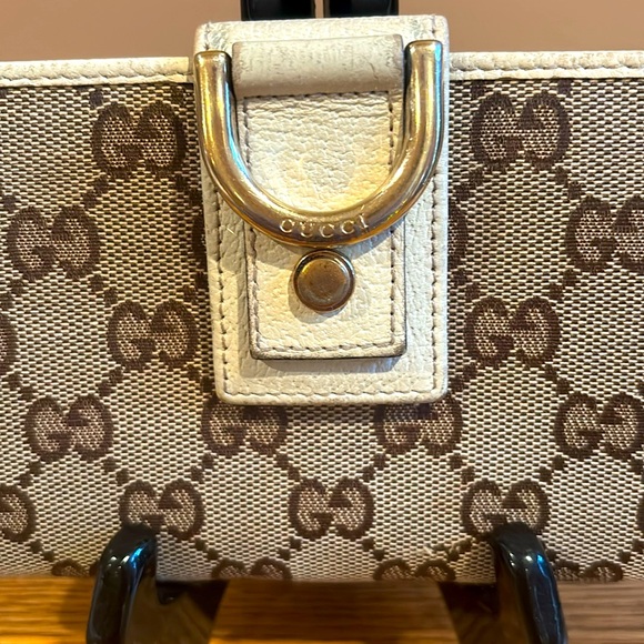 GUCCI Scarlett Monogram Canvas Logo Leather Bi-Fold Wallet. - Picture 2 of 15